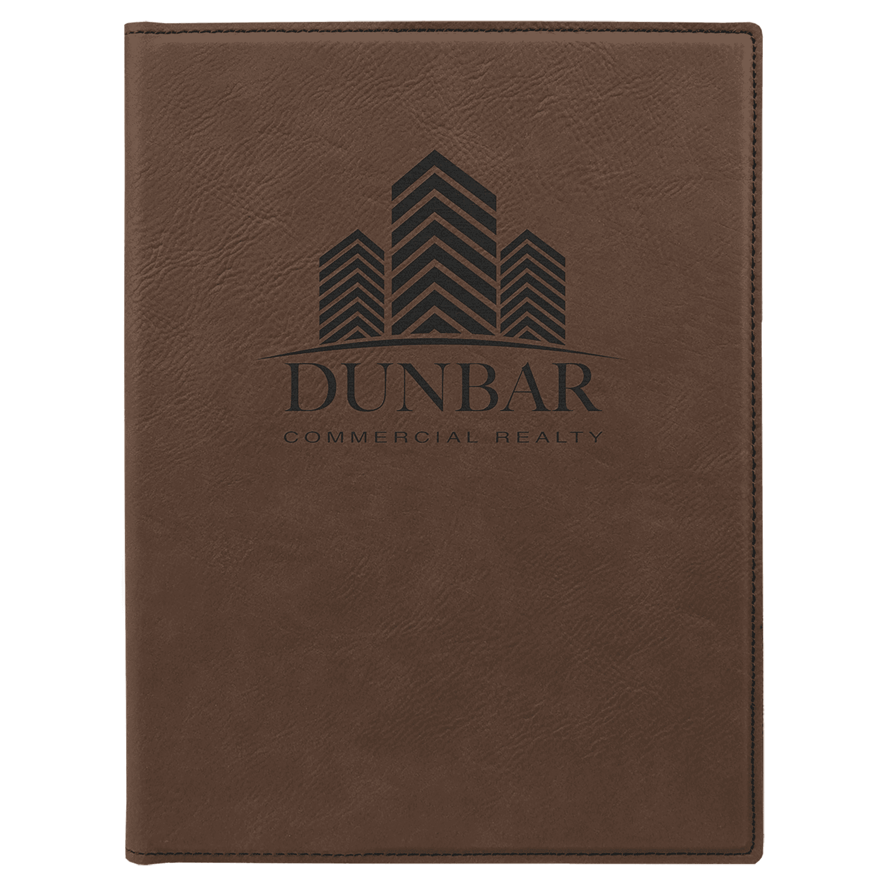 Dark Brown Engravable Leatherette Small Portfolio with Notepad - 7" x 9"
