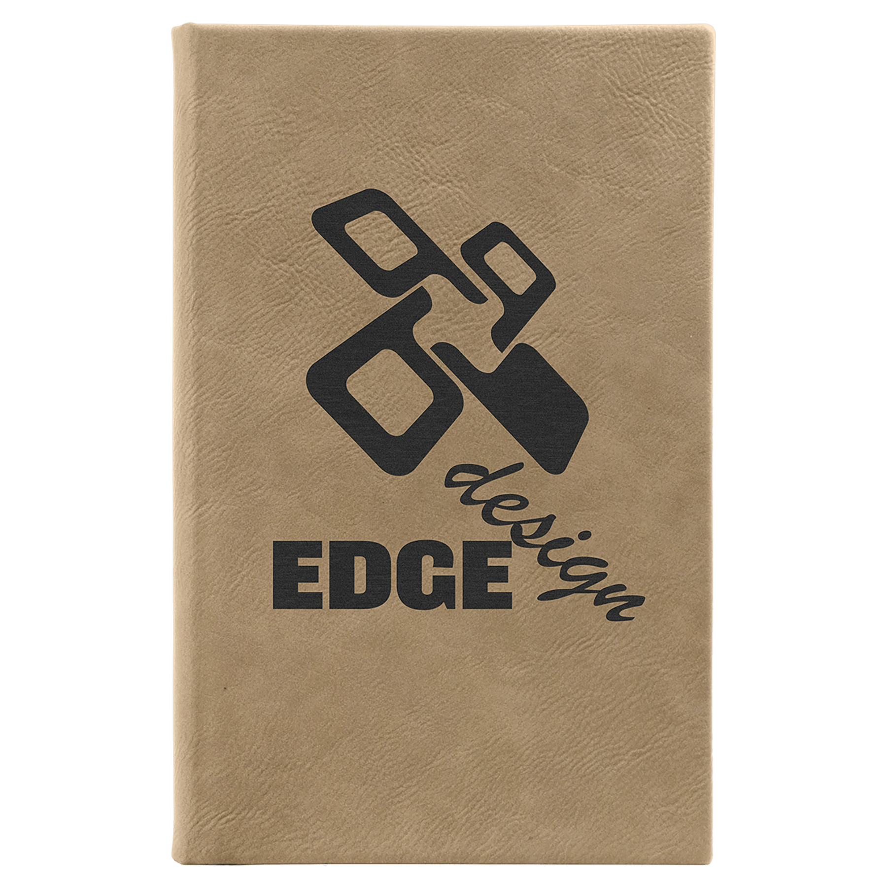 Light Brown Engravable Leatherette Sketch Book with Unlined Notepad - 5 1/4" x 8 1/4"