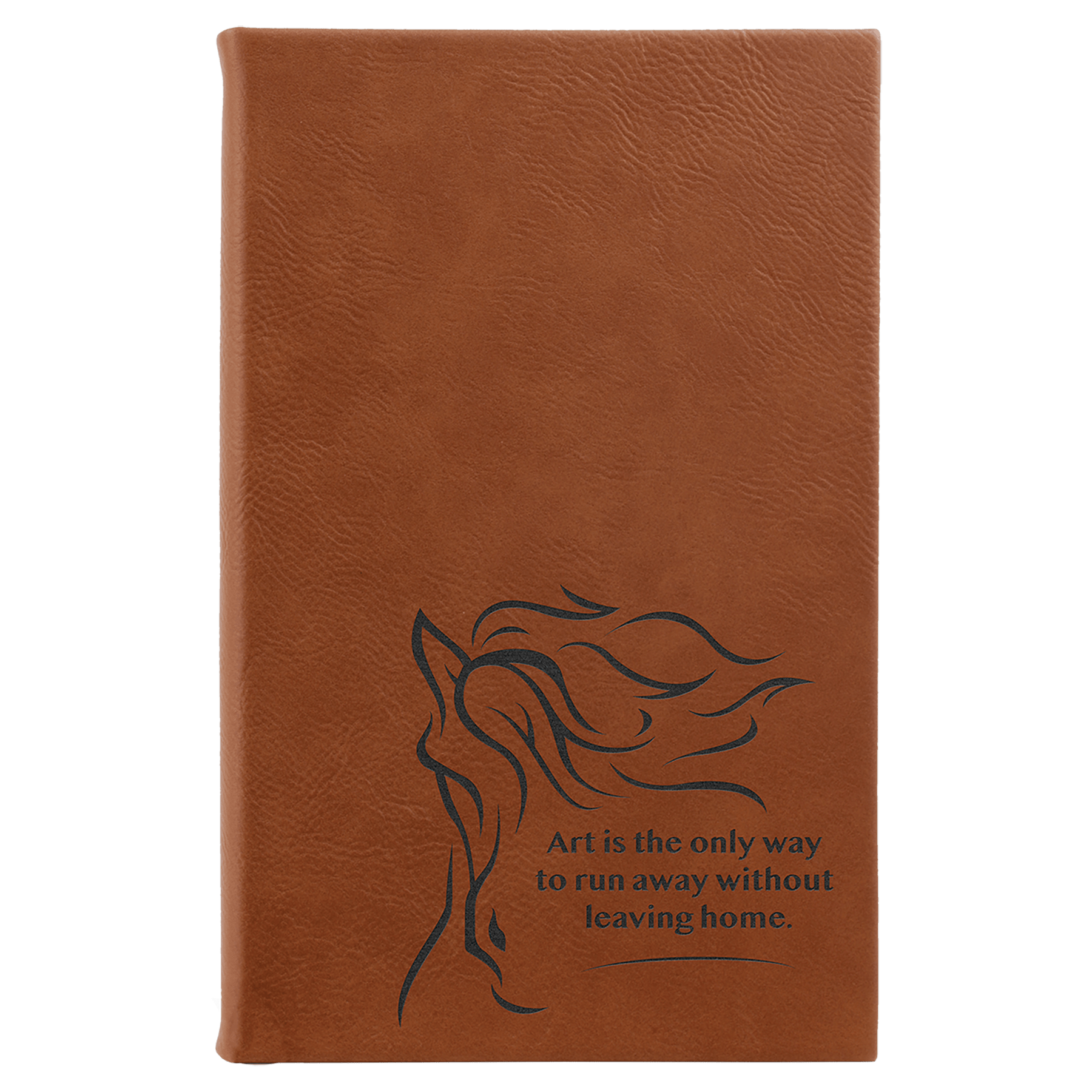 Rawhide Engravable Leatherette Sketch Book with Unlined Notepad - 5 1/4" x 8 1/4"