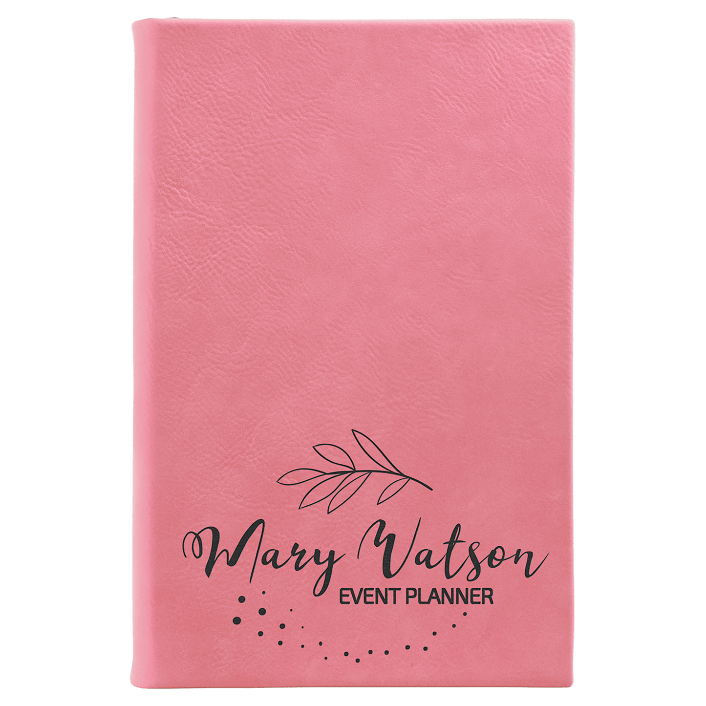 Pink Engravable Leatherette Sketch Book with Unlined Notepad - 5 1/4" x 8 1/4"