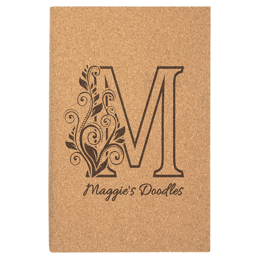 Cork Sketch Book with Unlined Notepad - 5 1/4" x 8 1/4"