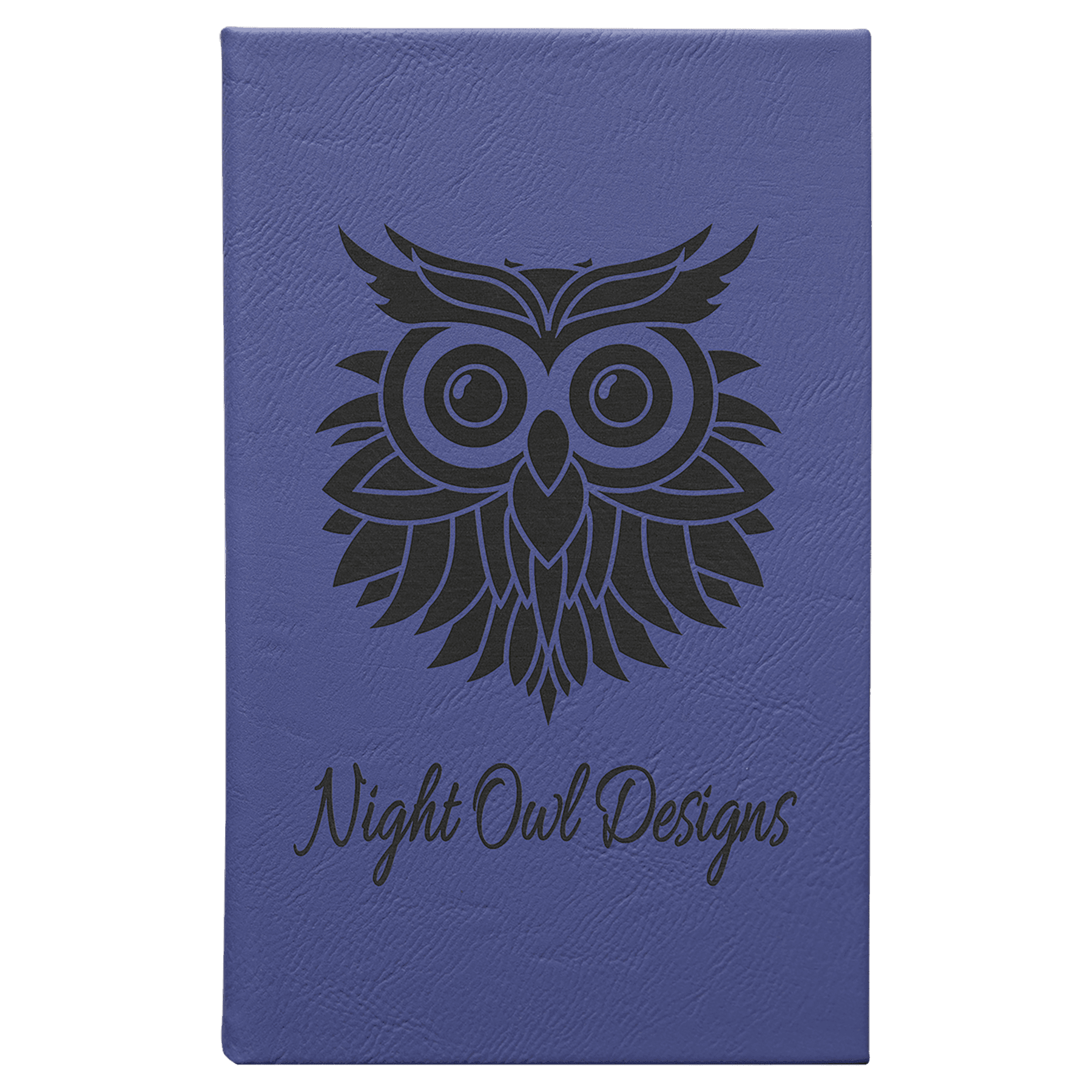 Purple Engravable Leatherette Sketch Book with Unlined Notepad - 5 1/4" x 8 1/4"