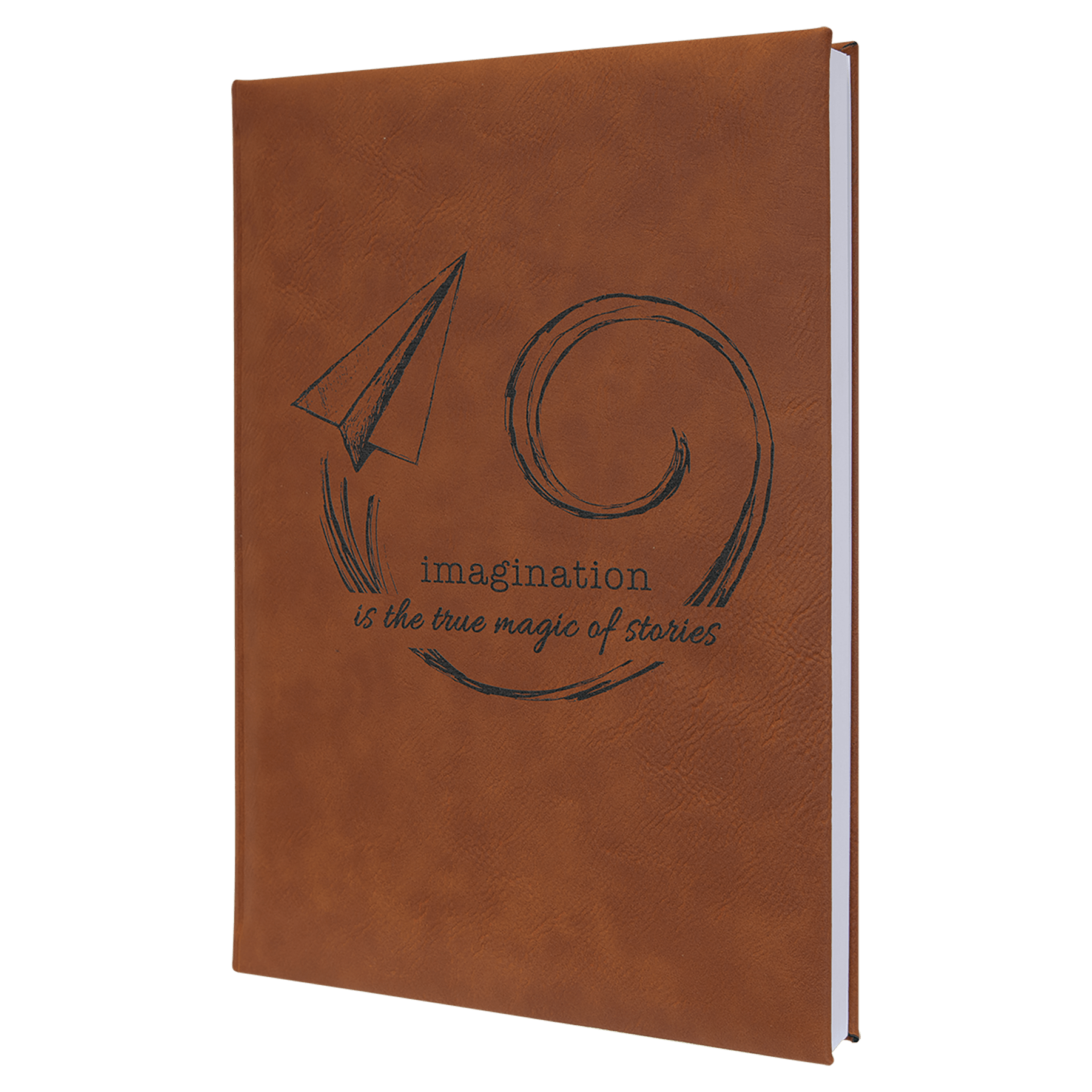 Rawhide Engravable Leatherette Journal with Lined Notepad - 7" x 9 3/4"