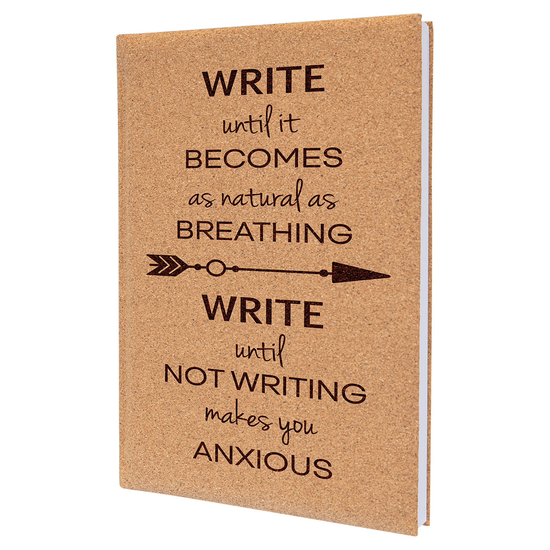 Cork Engravable Leatherette Journal with Lined Notepad - 7" x 9 3/4"