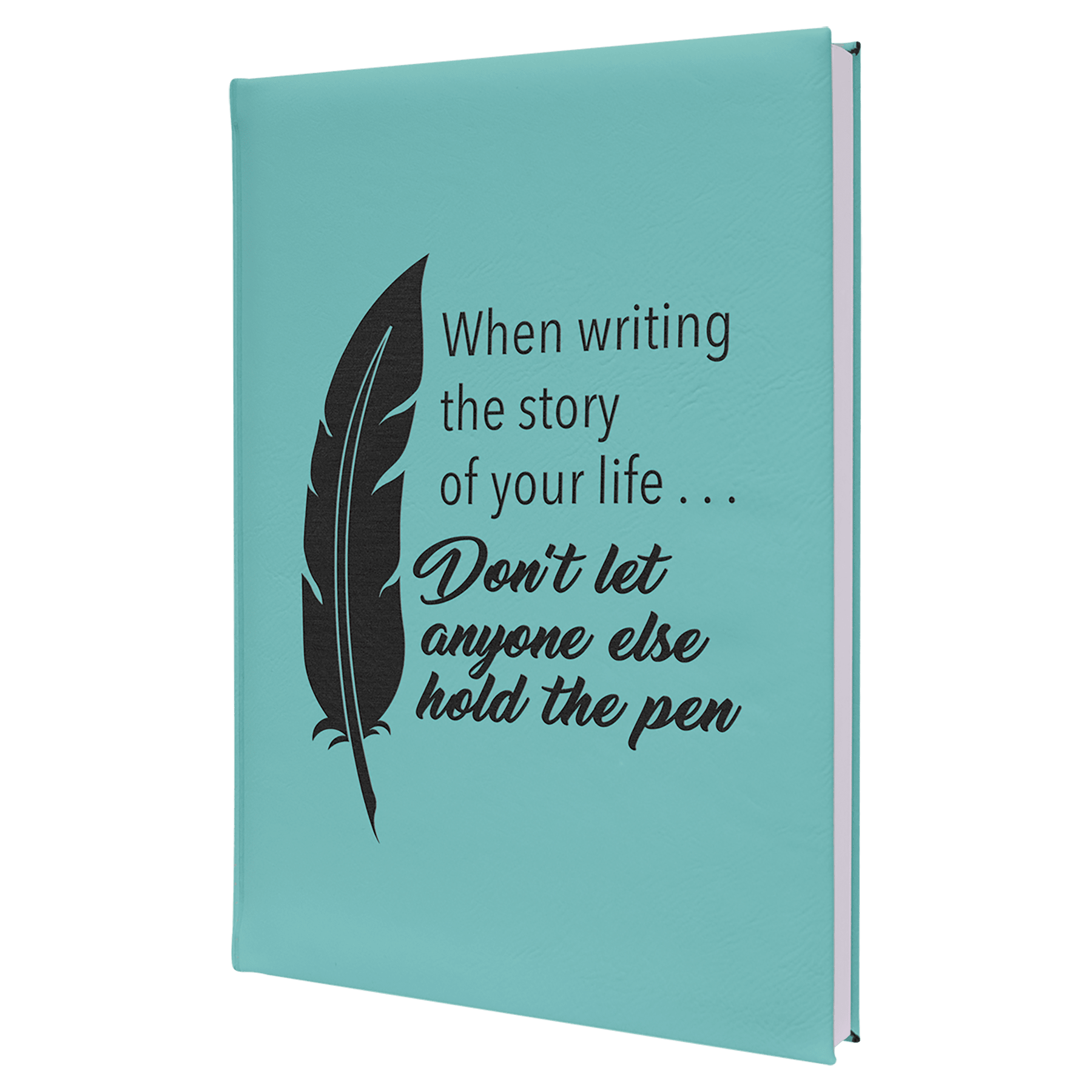 Teal Engravable Leatherette Journal with Lined Notepad - 7" x 9 3/4"