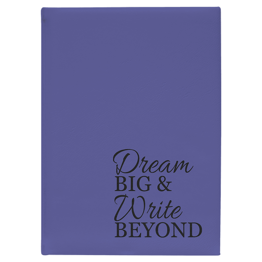 Purple Engravable Leatherette Journal with Lined Notepad - 7" x 9 3/4"