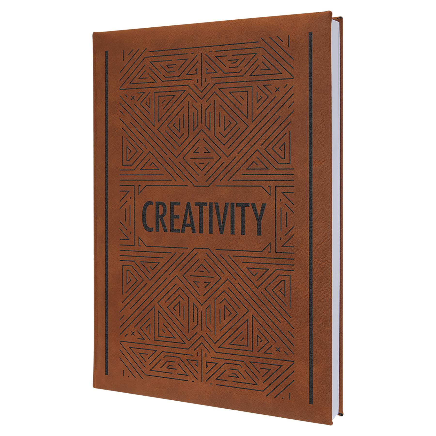 Rawhide Engravable Leatherette Sketch Book with Unlined Notepad - 7" x 9 3/4"