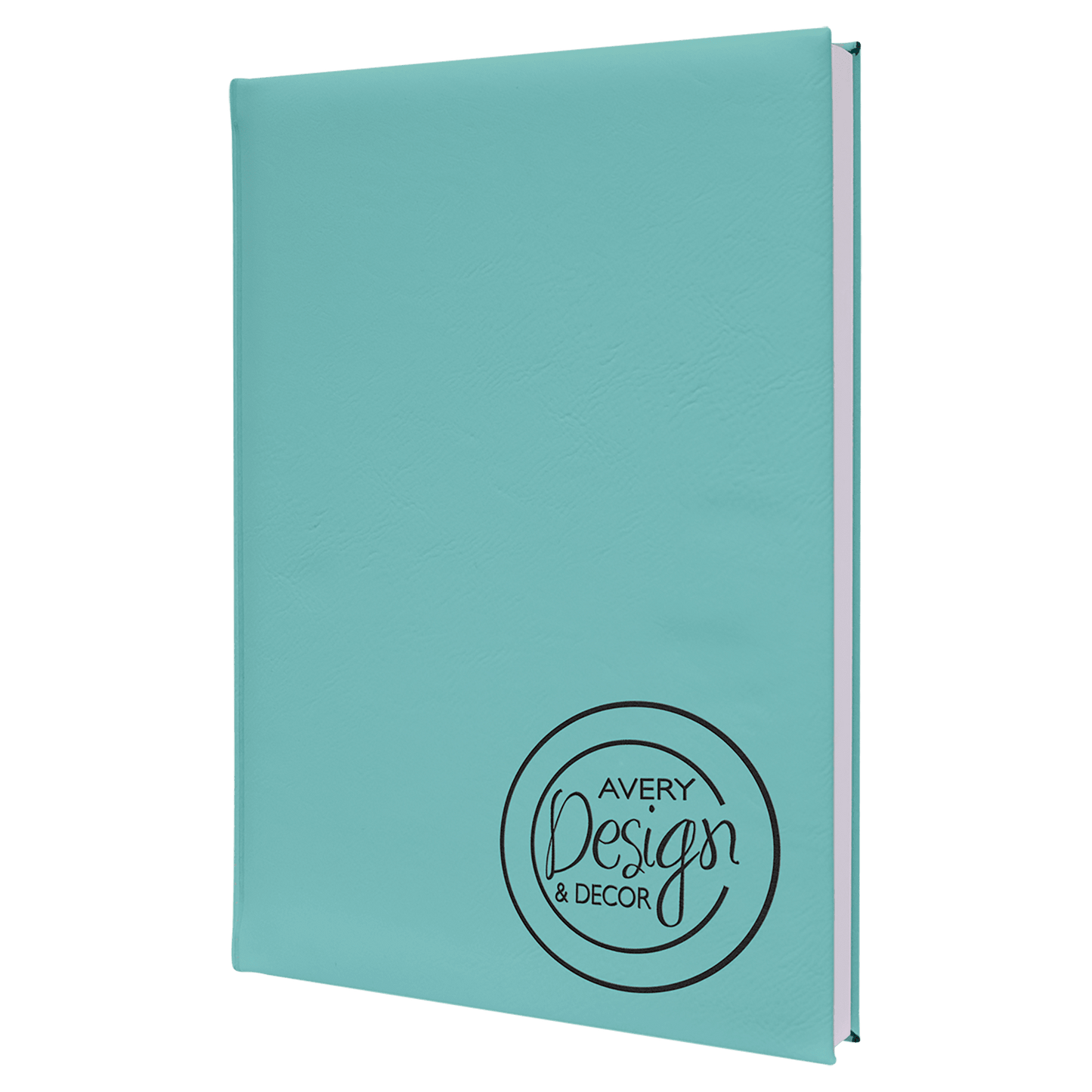 Teal Engravable Leatherette Sketch Book with Unlined Notepad - 7" x 9 3/4"