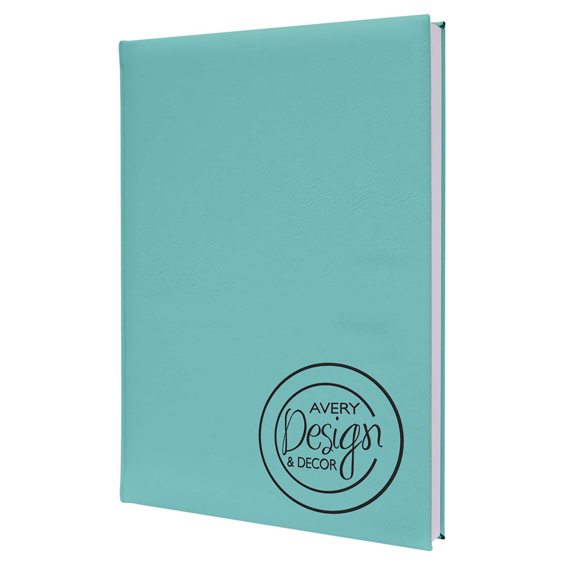 Teal Engravable Leatherette Sketch Book with Unlined Notepad - 7" x 9 3/4"