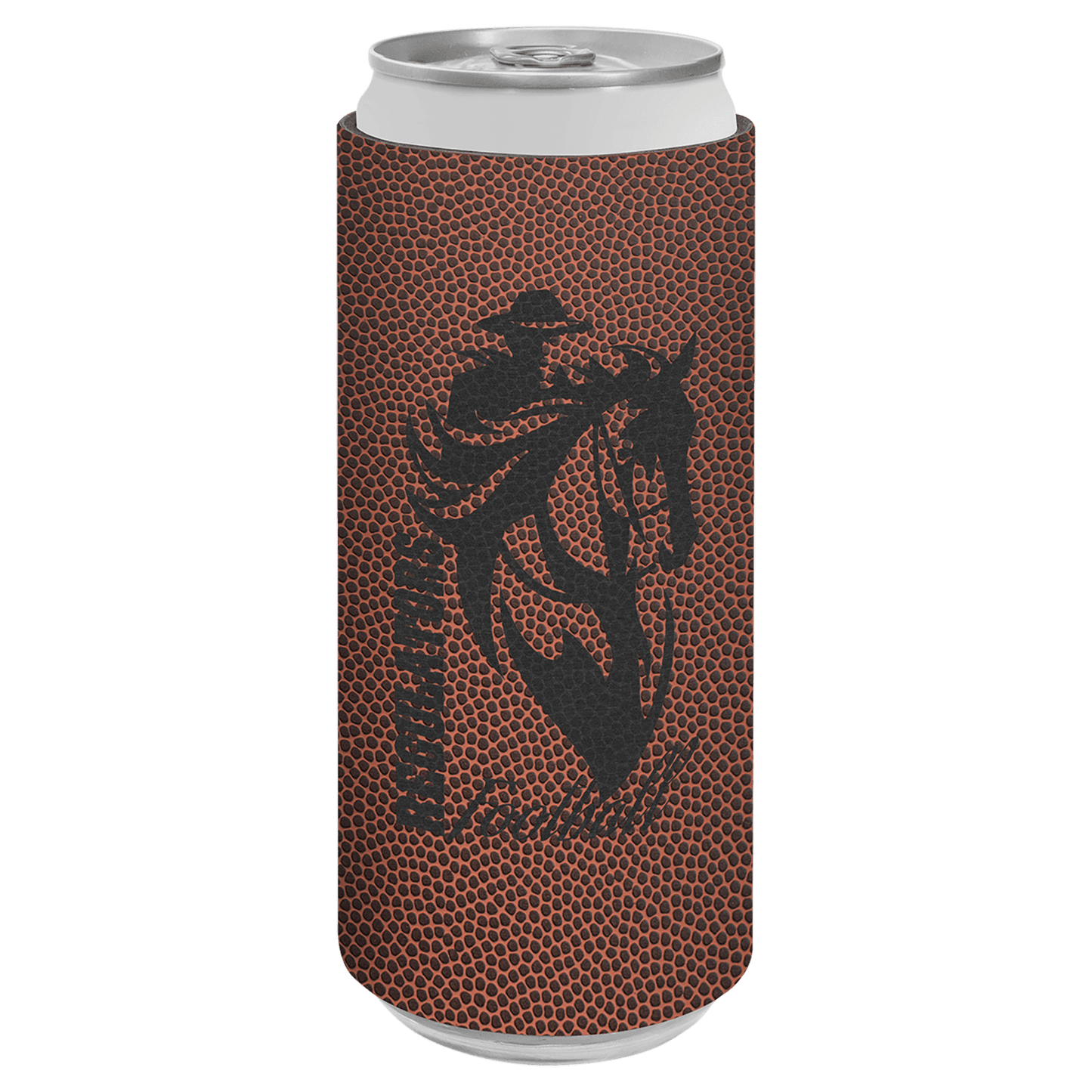 Football Engravable Leatherette Slim Beverage Holder