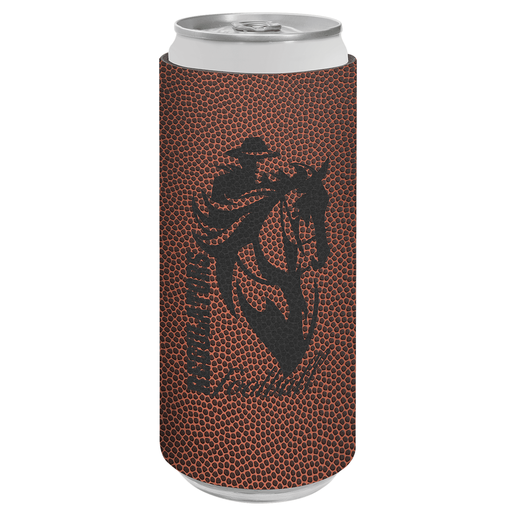 Football Engravable Leatherette Slim Beverage Holder