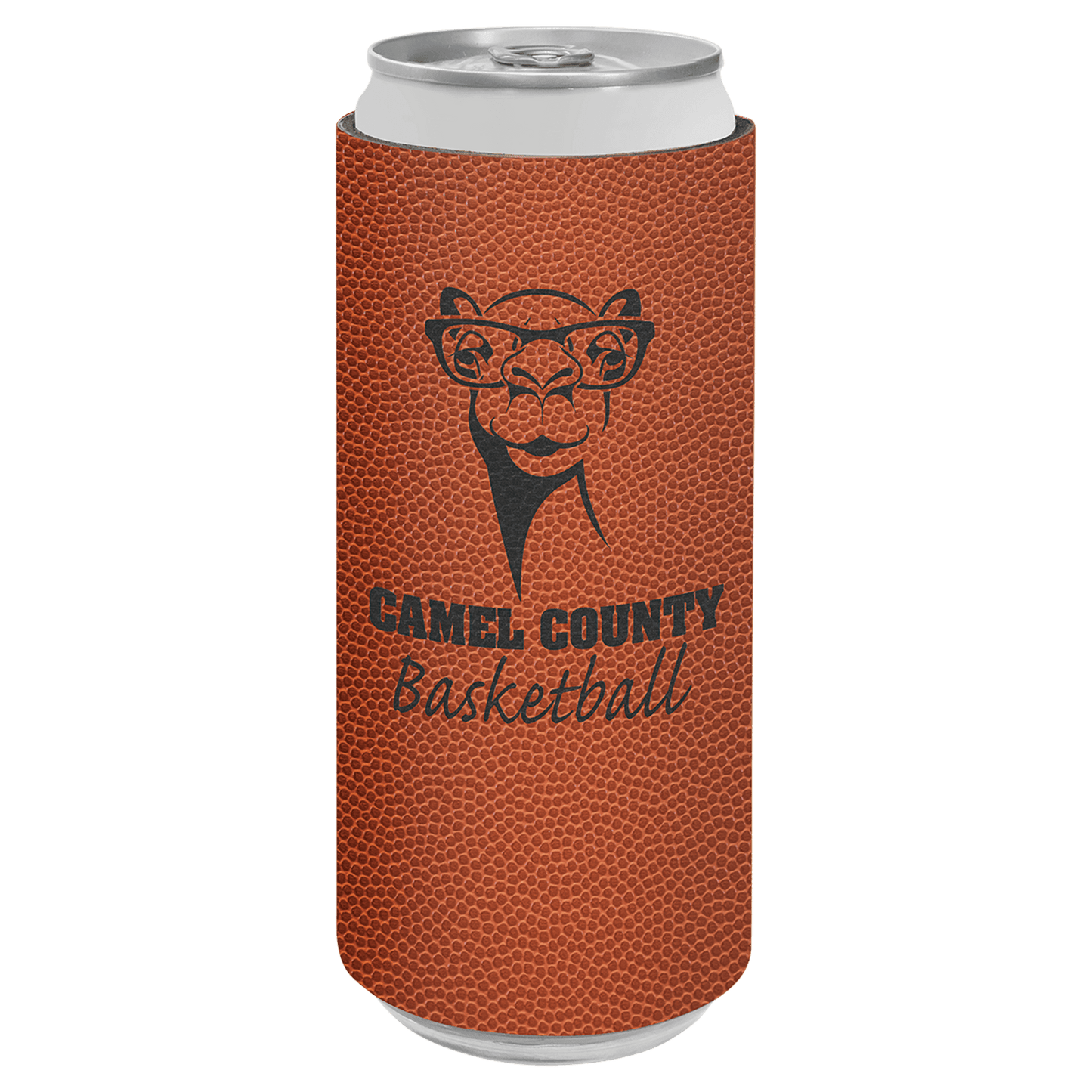 Basketball Engravable Leatherette Slim Beverage Holder