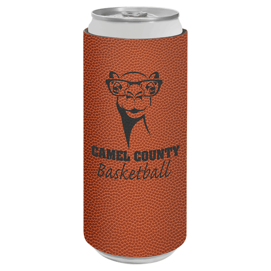Basketball Engravable Leatherette Slim Beverage Holder