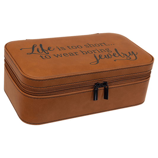 Rawhide Engravable Leatherette Jewelry Box - 7 1/2" X 4 1/2"