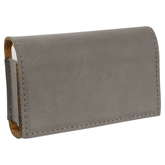 4 3/4" x 3 1/8" Gray Laserable Leatherette Pill Box