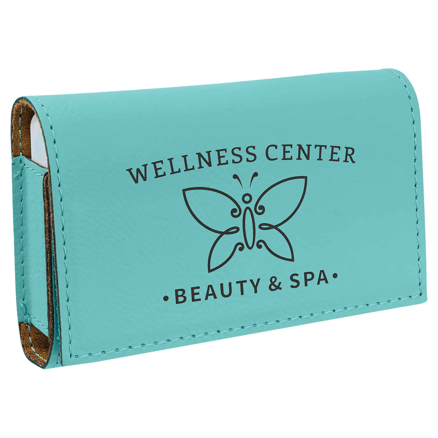 Teal Engravable Leatherette Pill Box - 4 3/4" x 3 1/8"