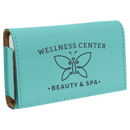 Teal Engravable Leatherette Pill Box - 4 3/4" x 3 1/8"