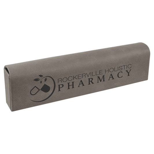 9 3/4" x 2 1/2" Gray Laserable Leatherette Pill Box