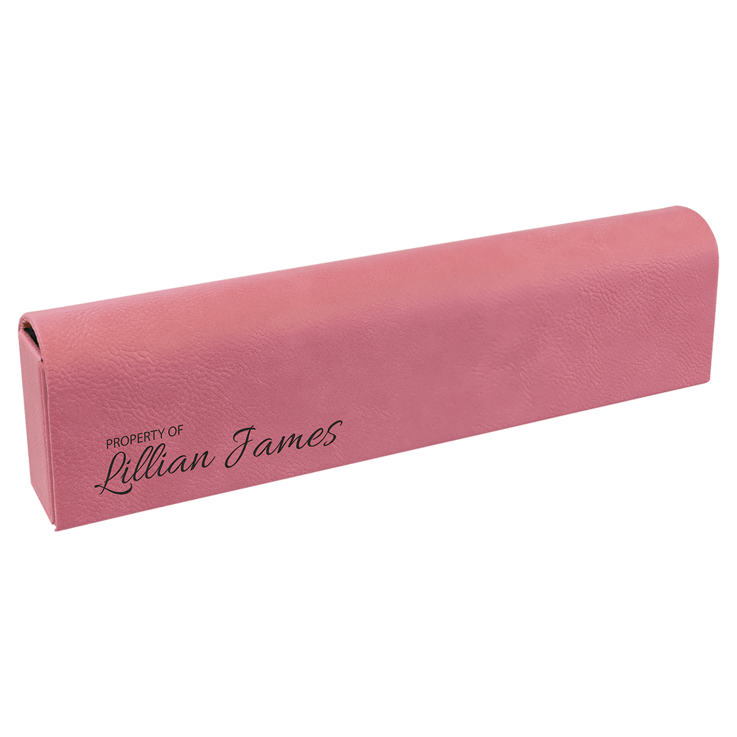 Pink Engravable Leatherette Pill Box - 9 3/4" x 2 1/2"