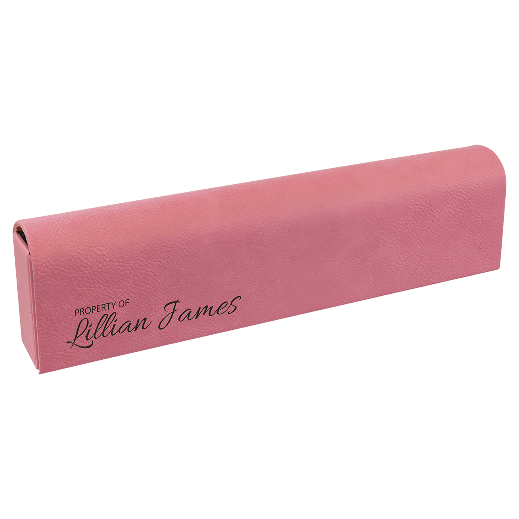 Pink Engravable Leatherette Pill Box - 9 3/4" x 2 1/2"