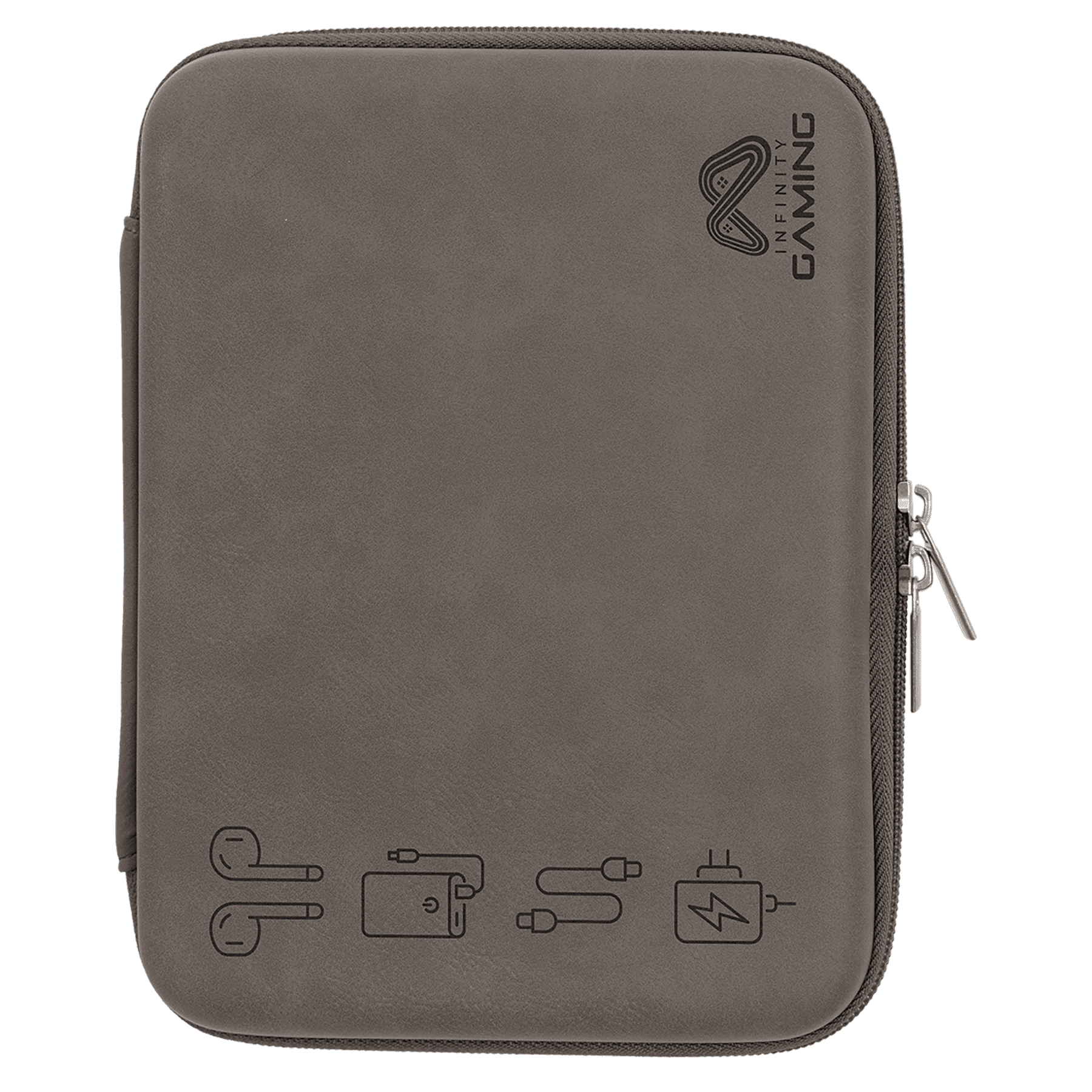 Gray Leatherette Cord Case - 8 1/2" x 6" x 1 3/4"