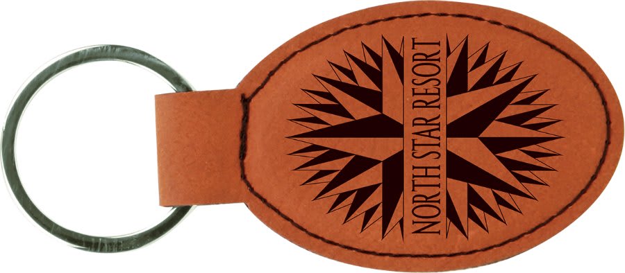 Rawhide Engravable Leatherette Oval Keychain - 3" x 1 3/4"