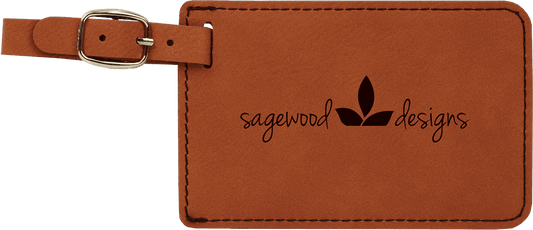 4 1/4" x 2 3/4" Rawhide Laserable Leatherette Luggage Tag