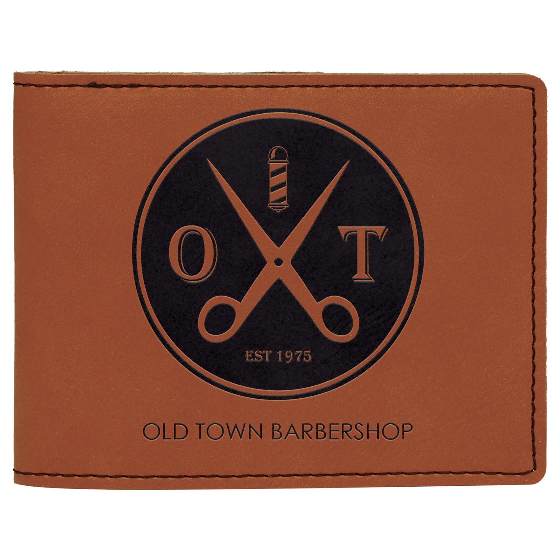Rawhide Engravable Leatherette Bifold Wallet - 4 1/2" x 3 1/2"