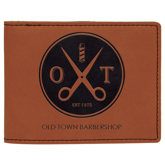 Rawhide Engravable Leatherette Bifold Wallet - 4 1/2" x 3 1/2"
