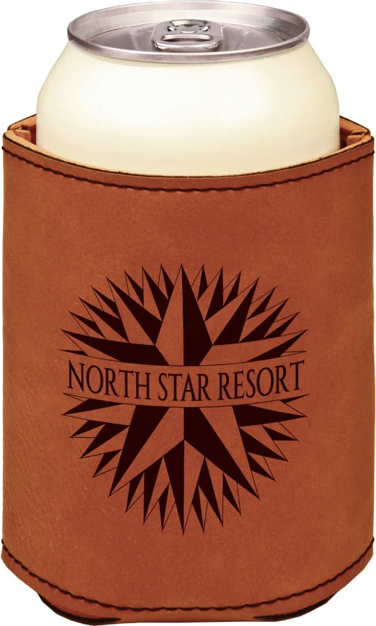 Rawhide Engravable Leatherette Beverage Holder - 3 3/4"