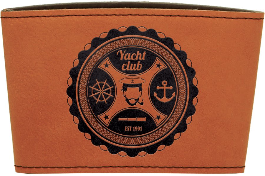 Rawhide Engravable Leatherette Mug Sleeve - 3"