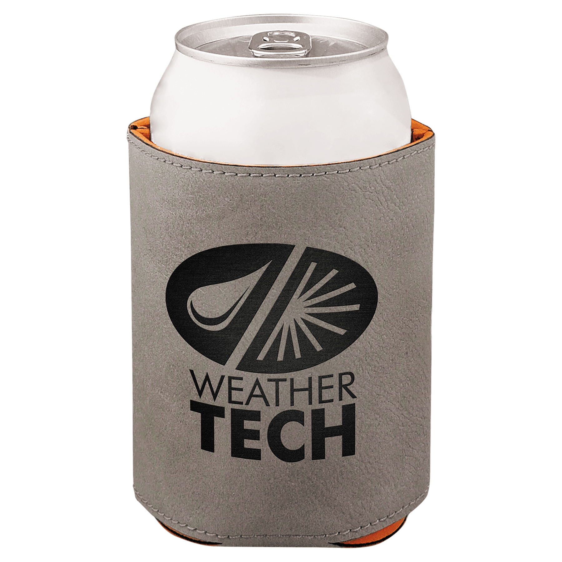 Gray Engravable Leatherette Beverage Holder - 3 3/4"