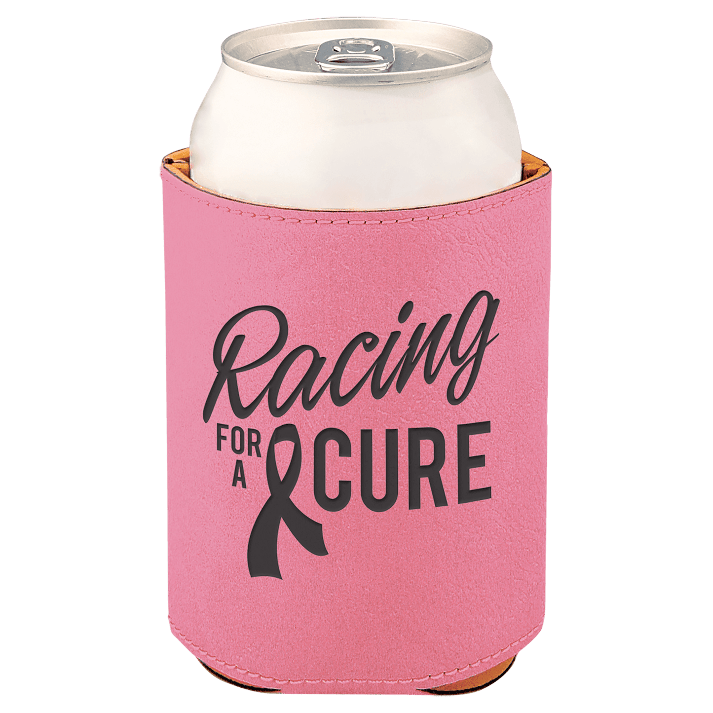 Pink Engravable Leatherette Beverage Holder - 3 3/4"