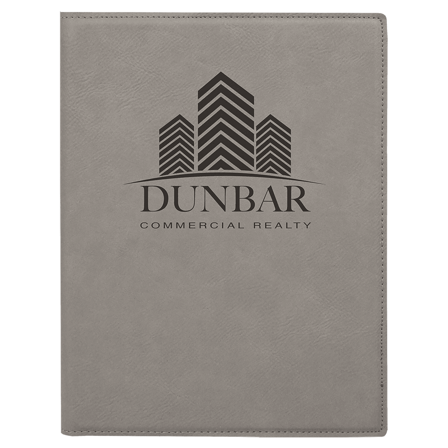 Gray Engravable Leatherette Small Portfolio with Notepad - 7" x 9"