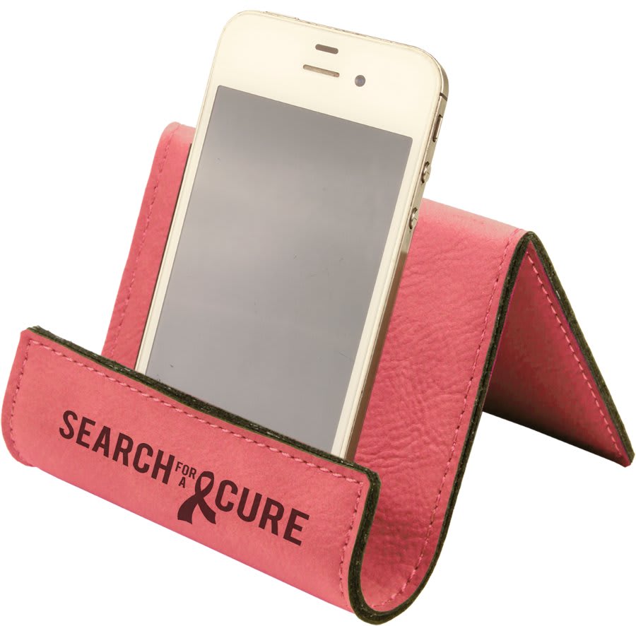 Pink Engravable Leatherette Holder Easel - 3 1/2" x 2 1/2"