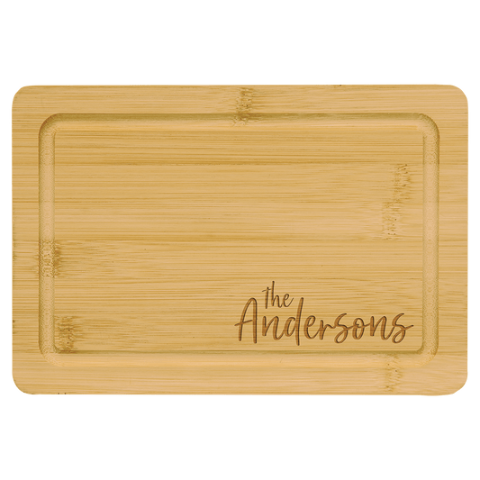Bamboo Cutting Board with Drip Ring - 9" x 6"