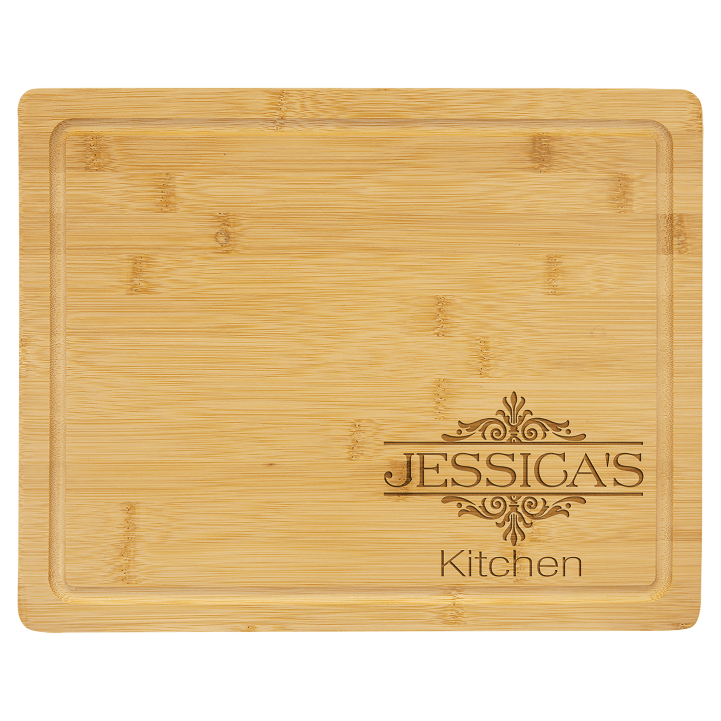 Bamboo Cutting Board with Drip Ring - 13 3/4" x 11"