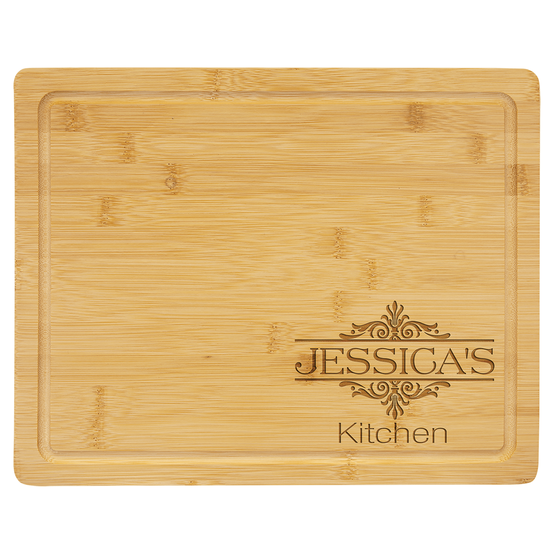 Bamboo Cutting Board with Drip Ring - 13 3/4" x 11"