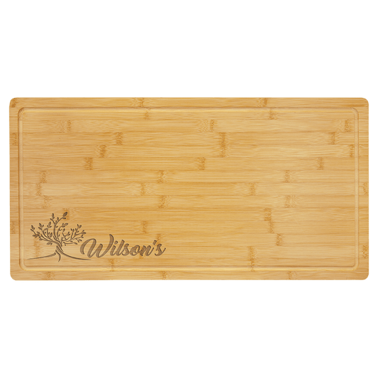 Bamboo Cutting Board with Drip Ring - 23 3/4" x 12"