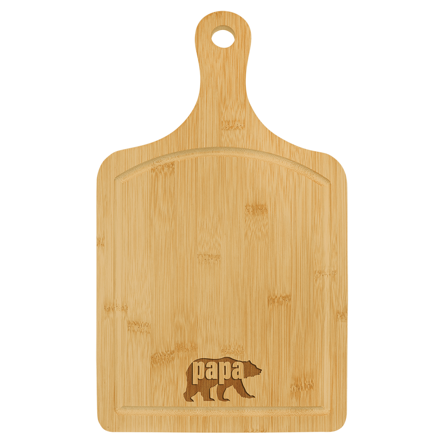 Bamboo Cutting Board Paddle Shape with Drip Ring - 15 1/2" x 9"