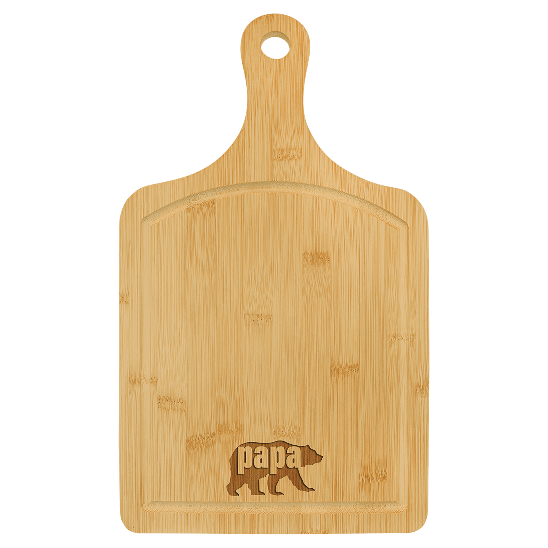 Bamboo Cutting Board Paddle Shape with Drip Ring - 15 1/2" x 9"