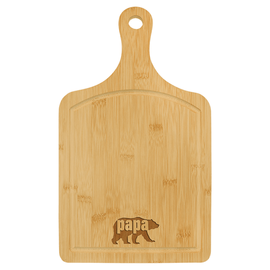 Bamboo Cutting Board Paddle Shape with Drip Ring - 15 1/2" x 9"