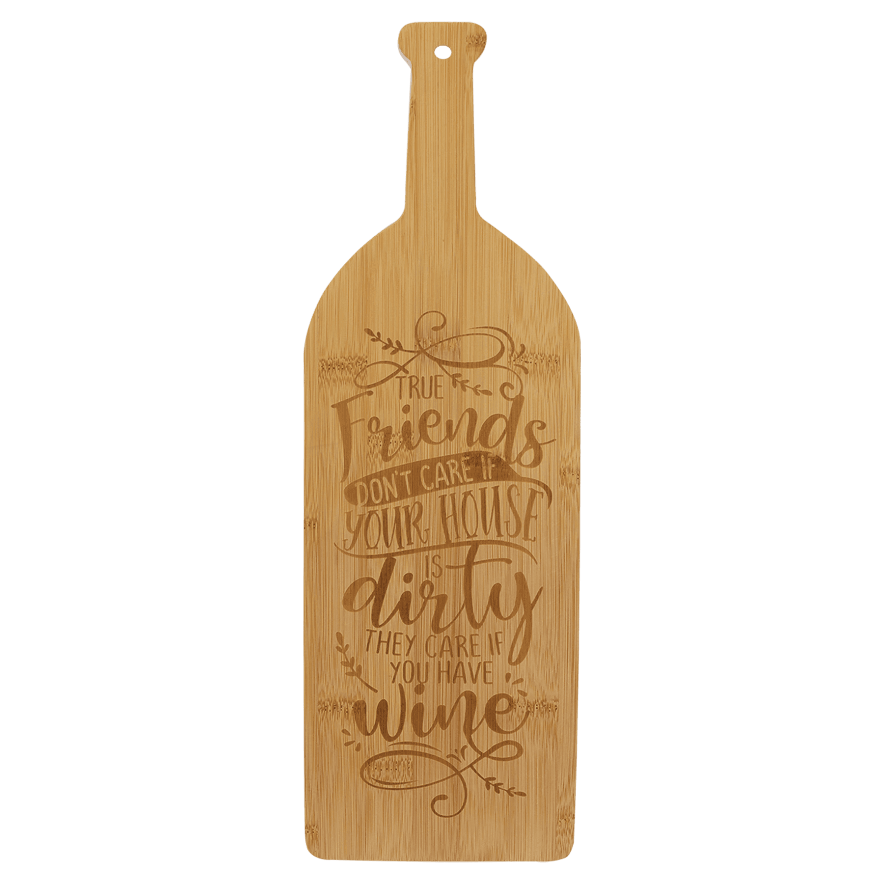 Bamboo Wine Bottle Cutting Board - 17" x 5 1/4"