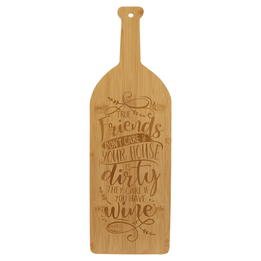 Bamboo Wine Bottle Cutting Board - 17" x 5 1/4"