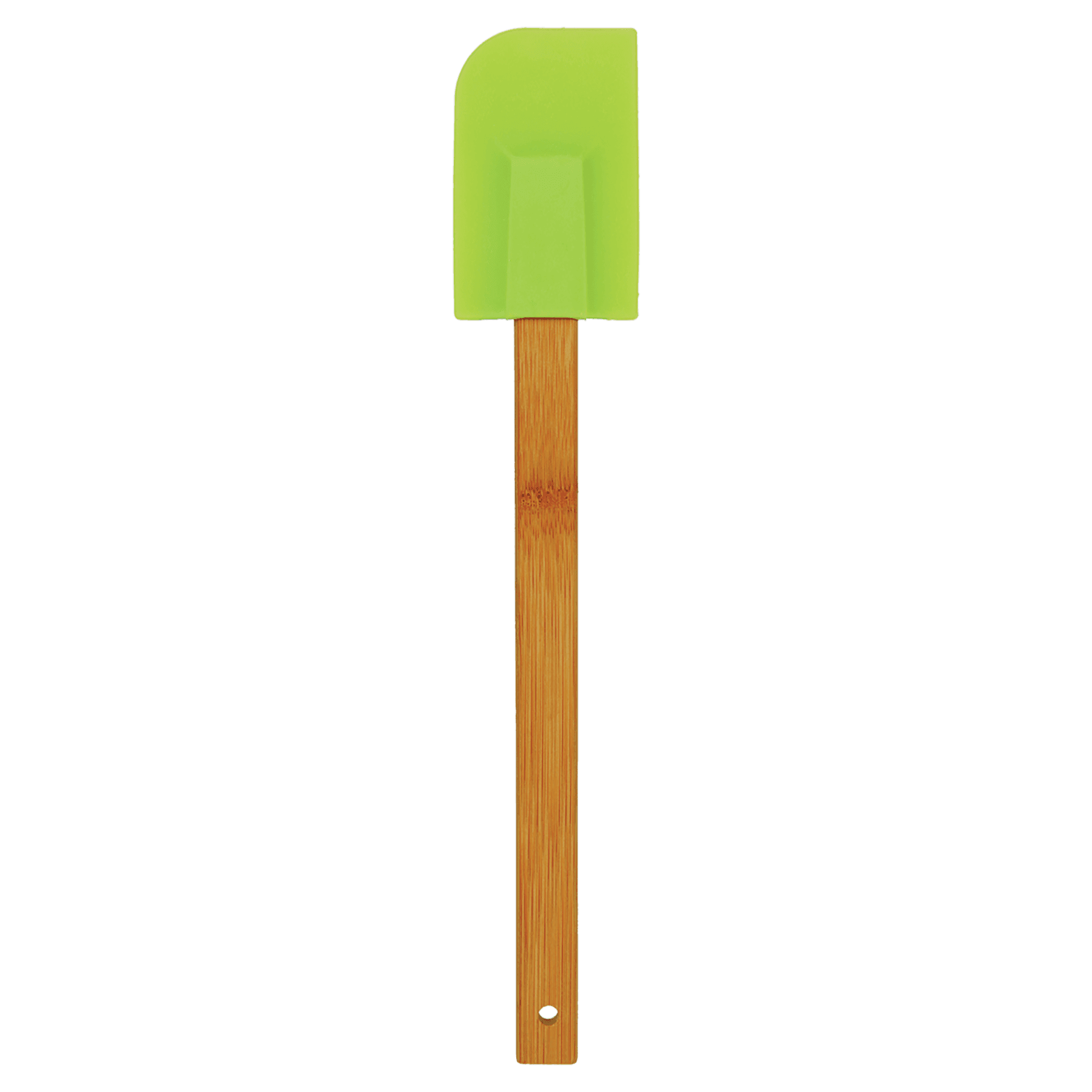 Green Silicone Spatula with Bamboo Handle - 11 3/4"