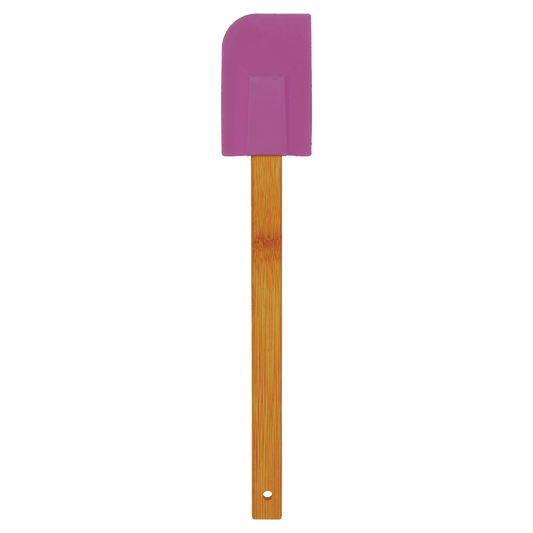 11 3/4" Purple Silicone Spatula with Bamboo Handle