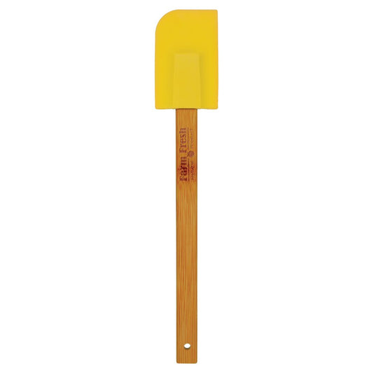 Yellow Silicone Spatula with Bamboo Handle - 11 3/4"