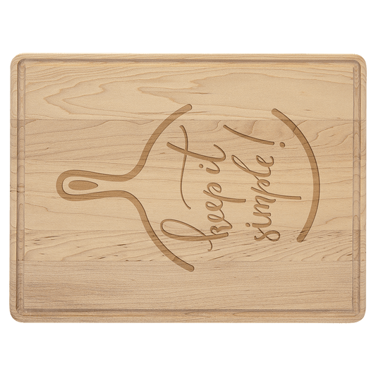 Maple Cutting Board with Drip Ring - 11 1/2" x 8 3/4"