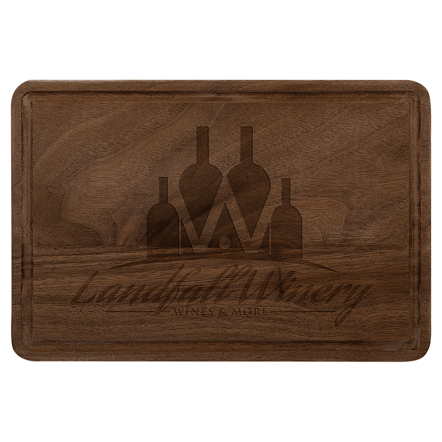 Walnut Cutting Board with Drip Ring - 9" x 6"