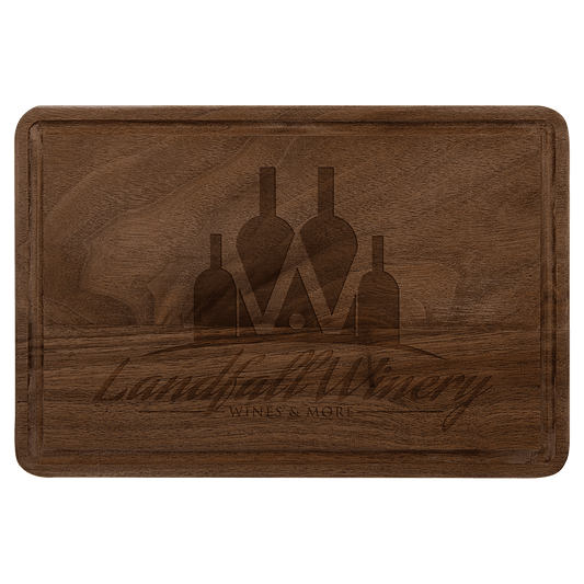 Walnut Cutting Board with Drip Ring - 9" x 6"